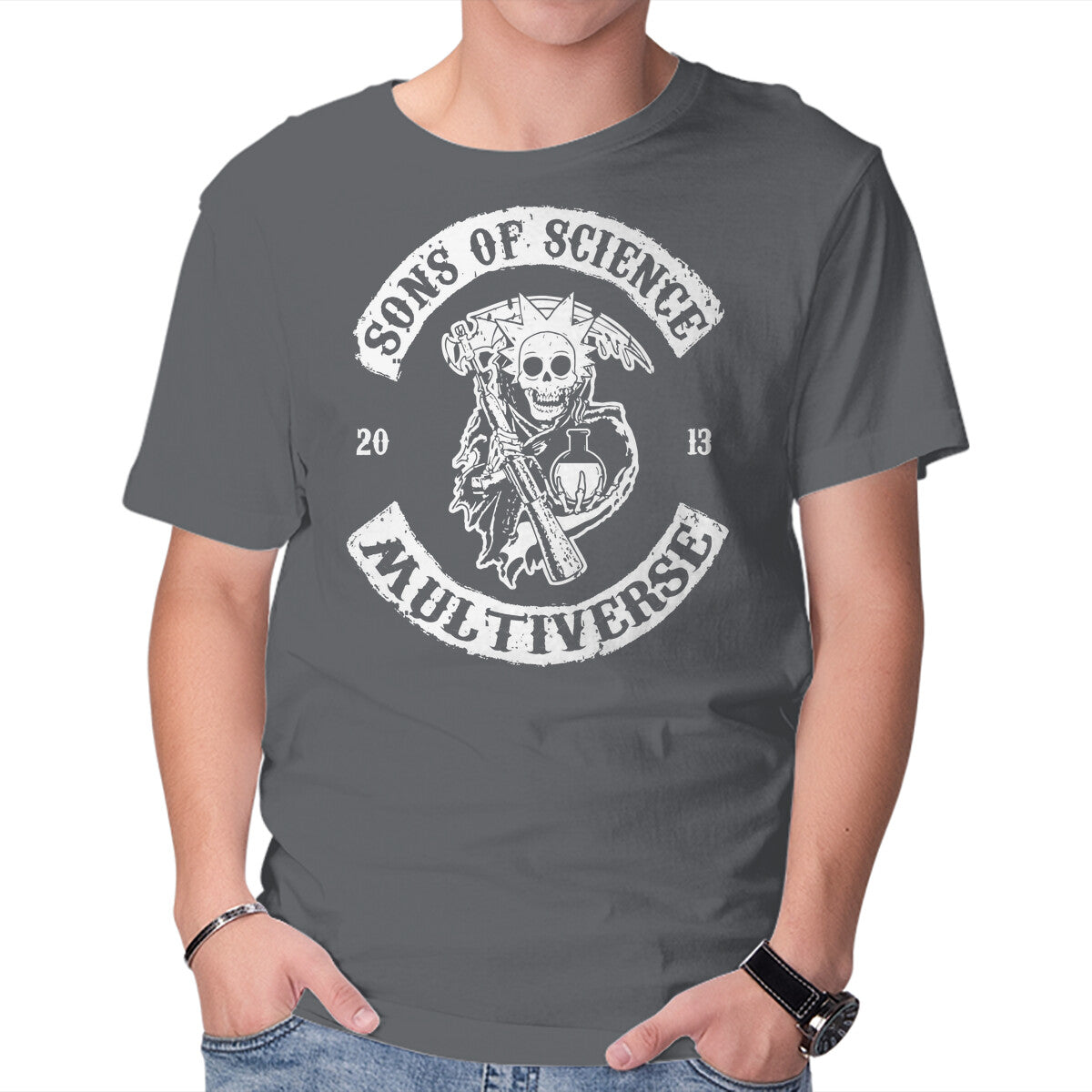 Unisex Crew Neck T-Shirt Sons Of Science Graphic Short Sleeve Casual Tee L