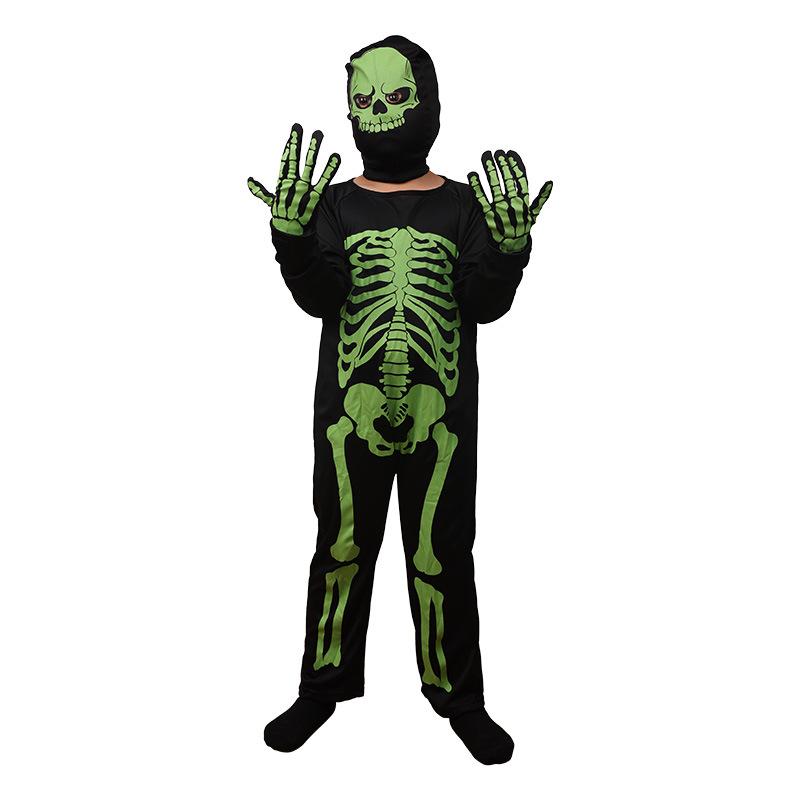Halloween Kids Horror COS Costume Luminous Skull Ghost Costume Skeleton Costume Dress Up Party Costume