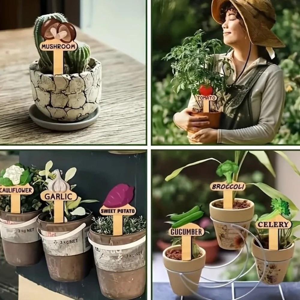 15PCS Reusable Plant Markers T-Type Vegetable Name Tag Insert Type Plant Sign  Garden Use