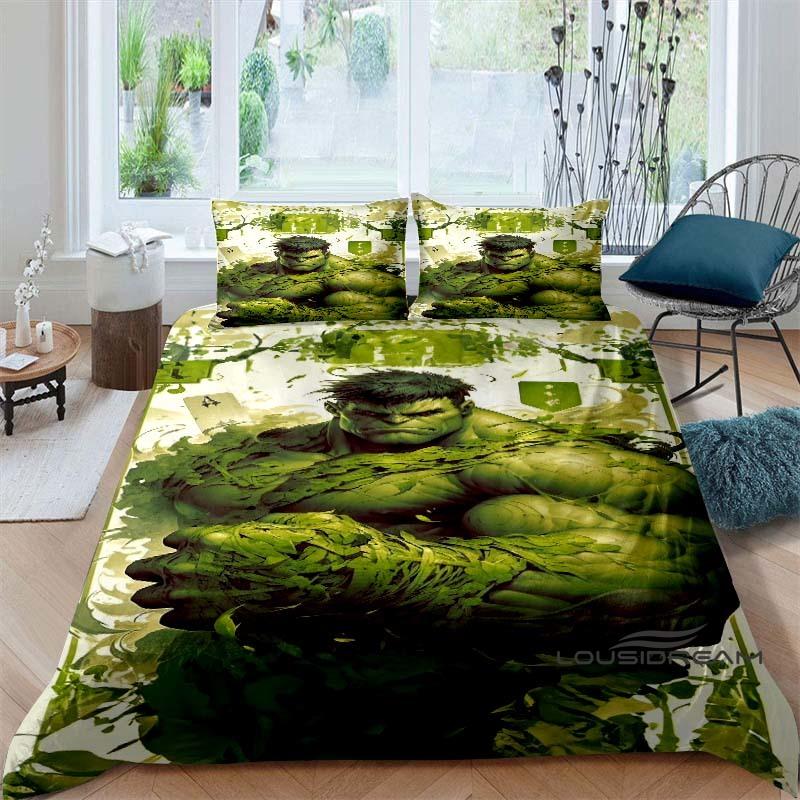 Das dreiteilige Hulk-Bettwäscheset ist ein elegantes Bettwäscheset für Erwachsene und Kinder, geeignet für Doppel- und Einzelbetten.