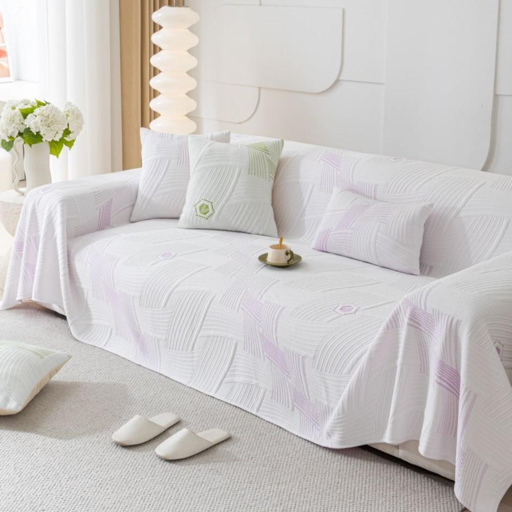 

Весенний современный простой диван-подушка, чехол для дивана, двухсторонний чехол для дивана, чехол из синели, защитный чехол для дивана для гостиной, одеяло 180X130cm фиолетовый