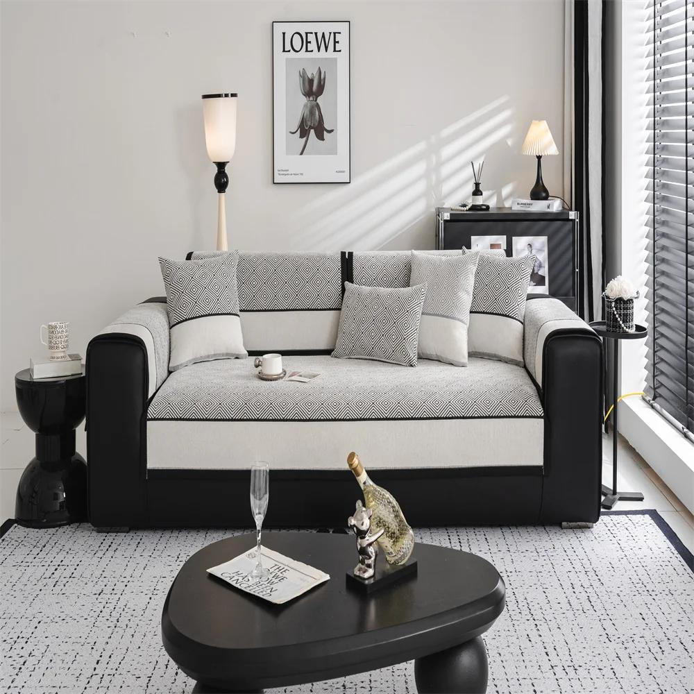 Light Luxury Comfortable Non-Slip Multi-Person Sofa Combination Simple Modern Chenille Composite Sofa Cushion  Cushion