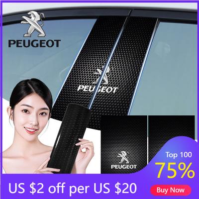 2026 Hot Car Sticker 2Pc Car Center Pillar Anti-scratch Protector Films Stickers Accessorie For Peugeot 607 106 406 407 208 3008