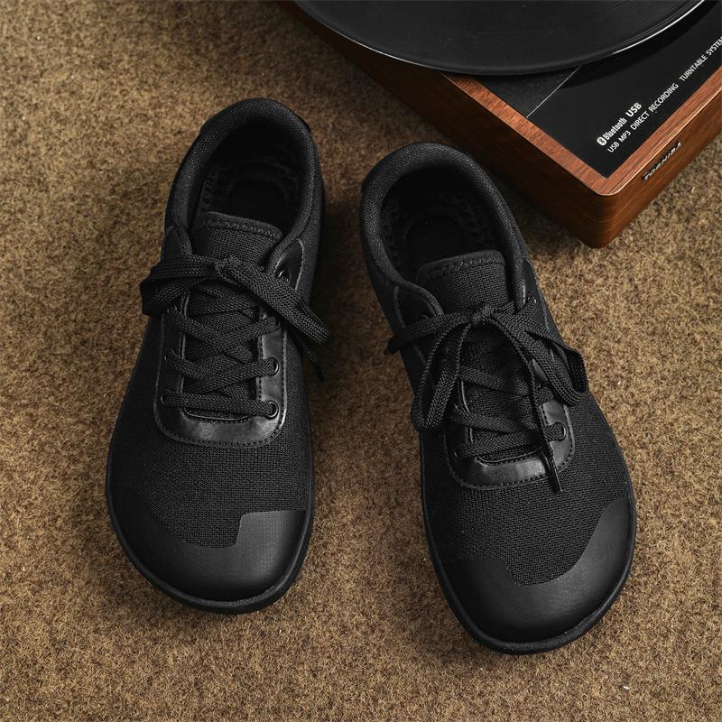 Breathable Wide Toe Casual Sneakers Knitted Mesh Gym Training Shoes Non-slip Walking Flat Shoes Elastic Soled