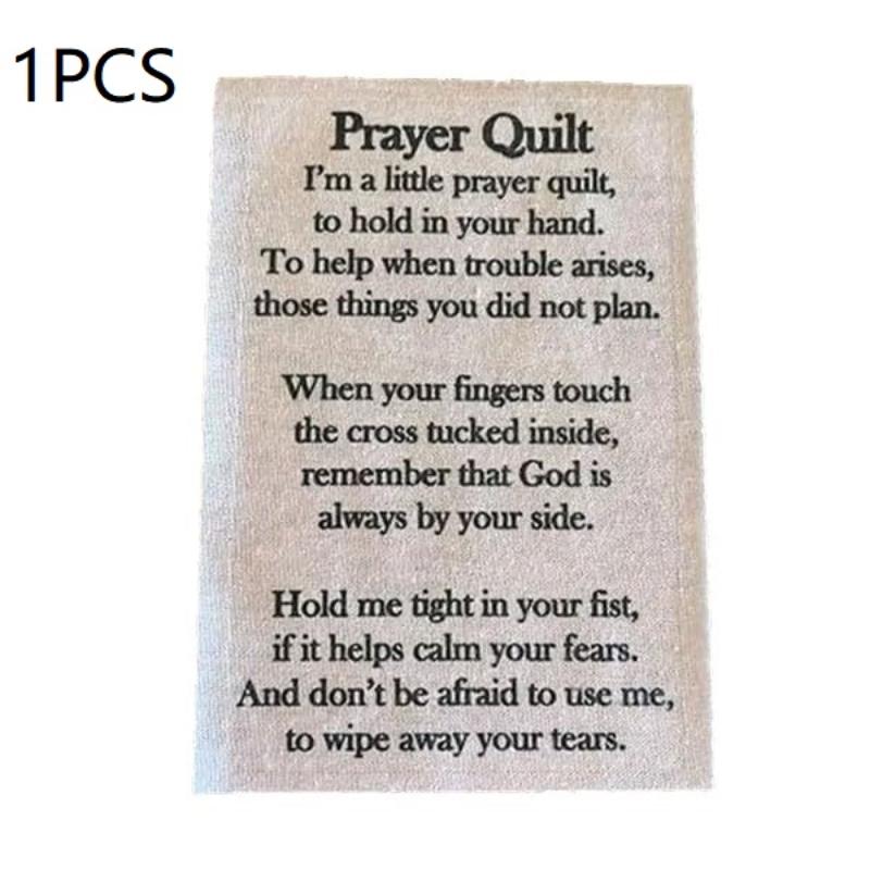 1/5/10Pcs Creative Pocket Prayer Quilt Prayer Gifts Handmade Sew Quilt Symbolism Poems Quilts