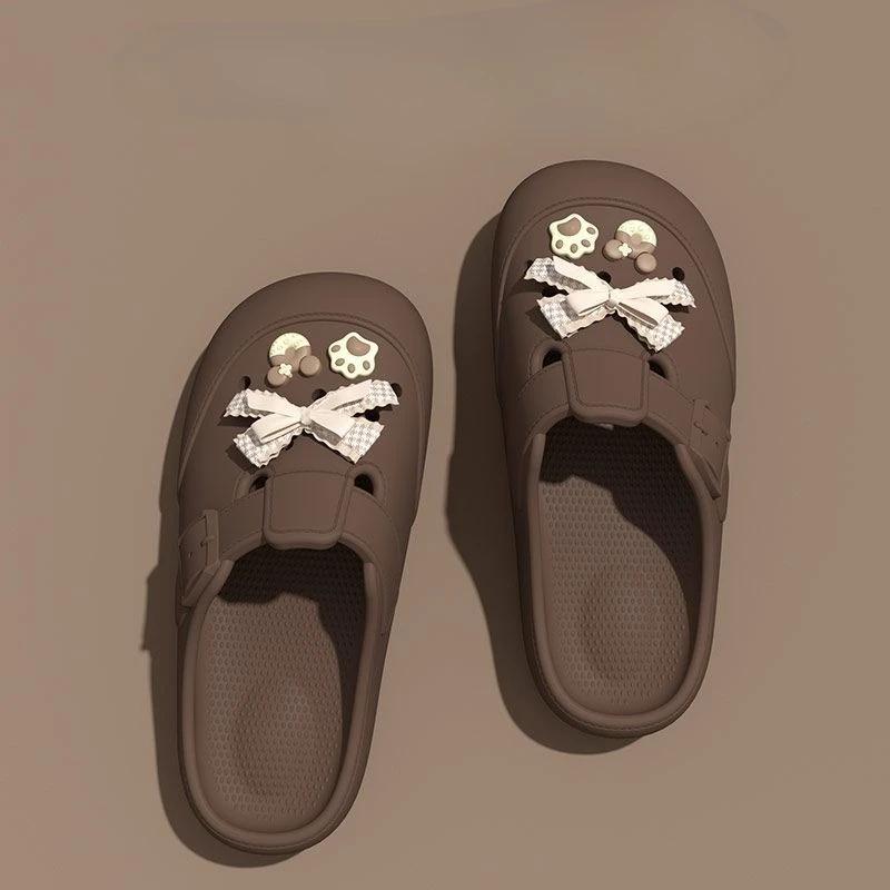 Fashion With Bow Thick Shoes Wholesale On Offer Original Waterproof Slides Promotion New Fashion 39 Women's Slippers and Ladies Sandals