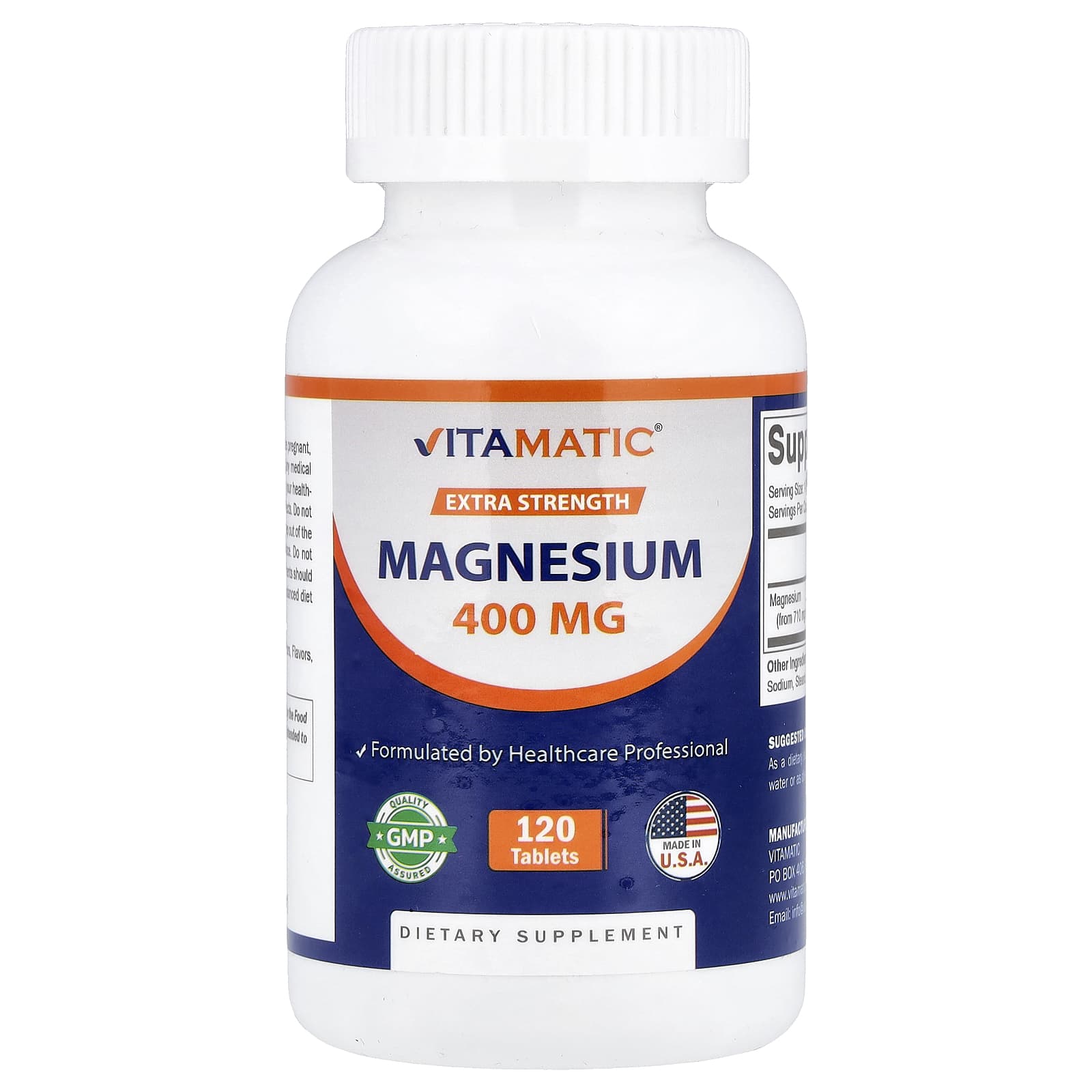 

Vitamatic, Magnesium, 400 mg, 120 Tablets