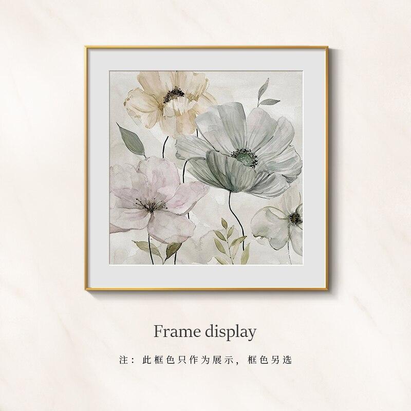 

Сучасні квіткові картини на полотні, друк плакатів, скандинавські настінні картини для вітальні, спальні, їдальні, скандинавського домашнього декору 60x60cm (No frame)