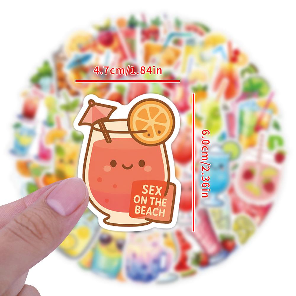 64 Summer Drink Graffiti Stickers: Waterproof Decoration for Skateboards, Notebooks, Water Cups