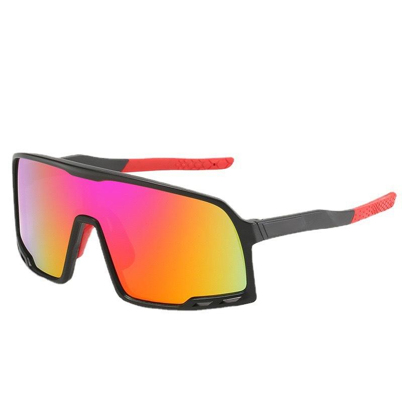 Hot Sale Fashion Cycling Glasses Outdoor Sports Glasses One-Piece Large Frame Sunglasses Colorful Reflective Mercury Sunglasses