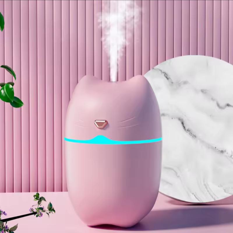 Multiple Colors 3 in 1 Cute Cat Air Humidifier Diffuser USB Mist Maker Mini Humidificador With Night Light Compact In-Vehicle