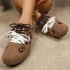 Fashion Vintage Leopard Print Flat Heel Sneaker Women 2025 Patchwork Lace Up Tennis Shoes Woman Lightweight Non Slip Sport Shoes Mujer