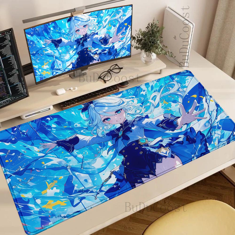 Genshin Impact Furina XXL Gaming Accessories XXL Office Gamer Keyboard Desk Mat NonSlip Laptop Notebook rubber kawaii Mouse pad