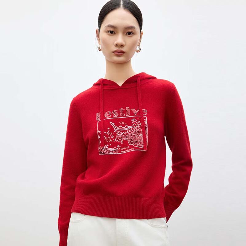 JESSIE Women's Knitted Hooded Pullover Sweatshirt