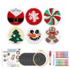 6Pcs Christmas Pattern Coaster, Russian Stitch Embroidery, DIY Yarn Kit, Cross Stitch