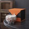 Vergoldete Silber-Teetasse Kreative China-Chic Einzelne Keramik-Teeschale Kulturelle Kreative Tee-Meister-Tasse Geschenkbox Feiertagsgeschenk