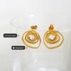 Niche French Geometric Rose Zirconia Hoop Earrings - Colorfast Titanium & Stainless Steel Jewelry for Women