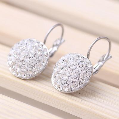 Mote Personlighet Smykker Krystall Fra Østerriksk Enkle Titanstål Innlagt Krystall Øredobber Passer Kvinner Og Kvinnelig