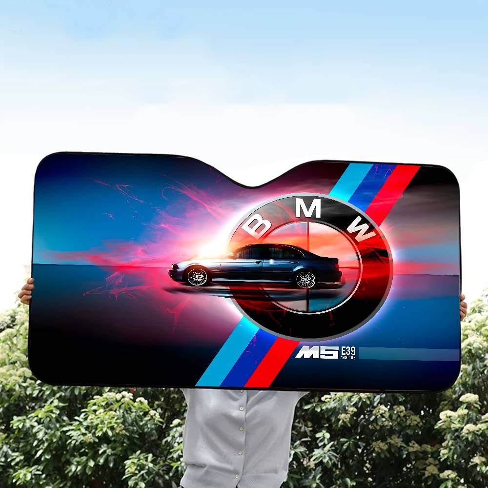 BBKG7 Luxury Sport Car B-BMWs Car Windshield Foldable Sun Shade Cover Block Reflector Portable Breathable Anti UV Protector Screen
