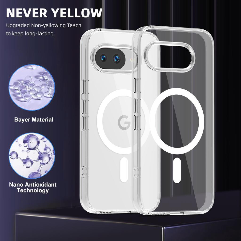 Ice Color Magnetic Suction for Google 9A Charging Phone Case PiXEl9a Ice Mist Semi-transparent Anti-drop Case
