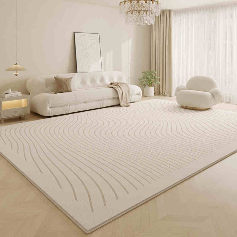Wohnzimmer Teppich Creme Stil Hochwertiger Kaschmir-Imitat Teppich Herbst/Winter Couchtisch Teppich Schlafzimmer Teppich