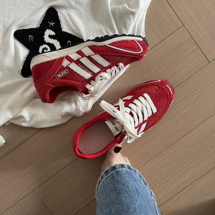 

German original Dexun shoes Korean version retro platform red Dexun shoes 2025 spring casual leather Forrest Gump board shoes 35