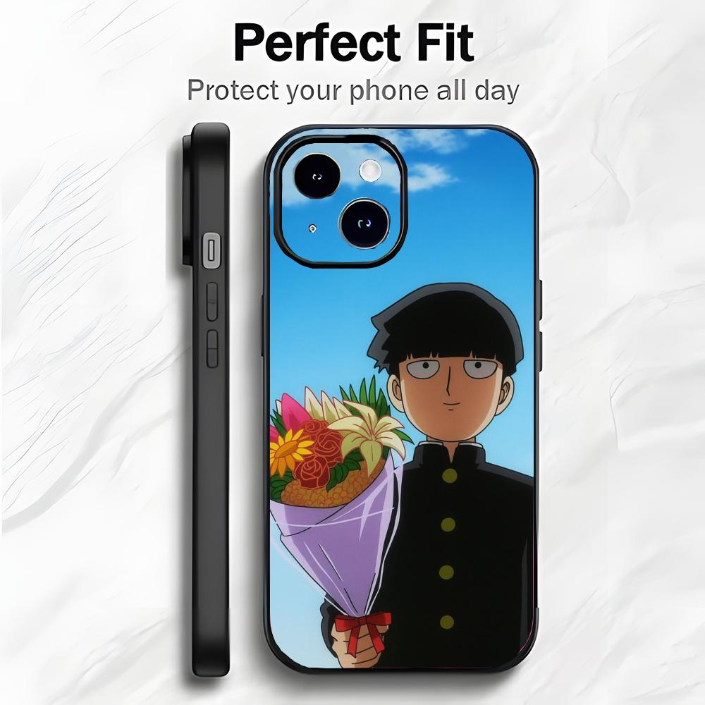Anime M-Mob Psycho 100 Shigeo Kageyama Phone Case Phone Case Soft Packaging Lightweight For iPhone17 16 15 14 13ProMax