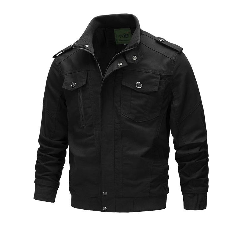 Spring and Autumn Cotton Jacket Jacket Washed Cotton Military Outdoor Jacket Plus Size