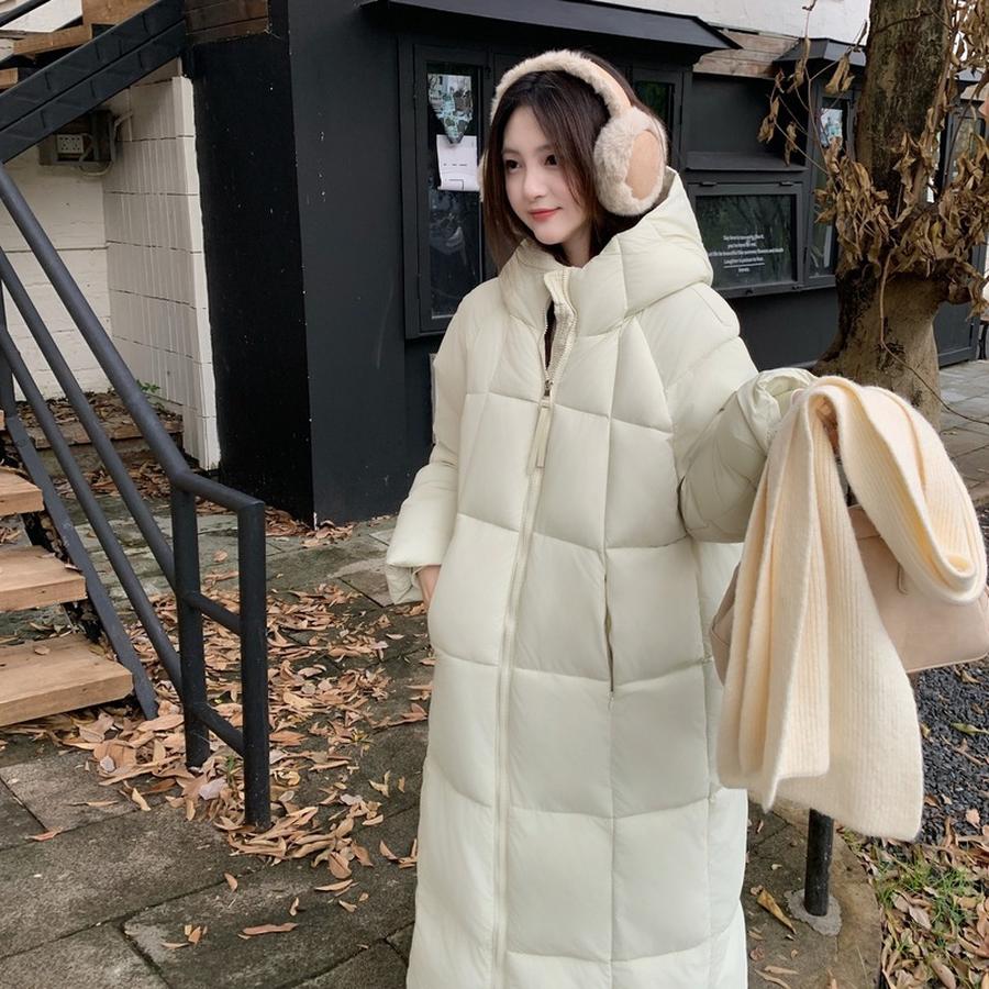 Cloud Fluffy Puffer Down Cotton Jacket Women's Long Sleeve Thick Hoodie Over Knee Coat Bread Clothes Warm Outerwear