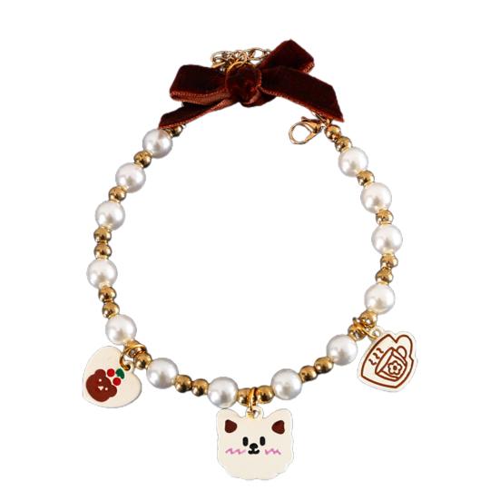 Haustierhalsband Verstellbares Karabinerverschluss-Design Allergiefrei mit Verlängerungskette Entzückendes Aussehen