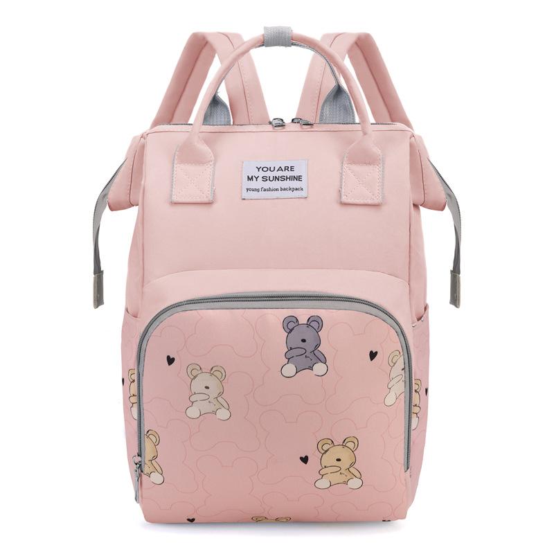 New printed mommy bag, multi-functional backpack, fashionable and cute mother and baby bag, mother bag, portable diaper bag.