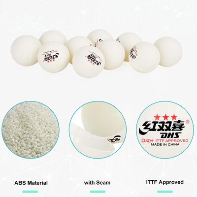 DHS Table Tennis Balls 3 Star D40+ ABS New Material 10 Pcs/PACK Original Ping Pong Balls with Seam ITTF Approved