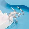 Silver Flying Swallow Open Adjustable Women's Ring: Chic, Frosted, Versatile Design for an Elegant Touch