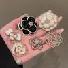 1Pcs Exquisite Resin Rhinestone French Brooch Women Elegant Camellia Brooch For Daily Banquet Wearing Suit Pin Accessory