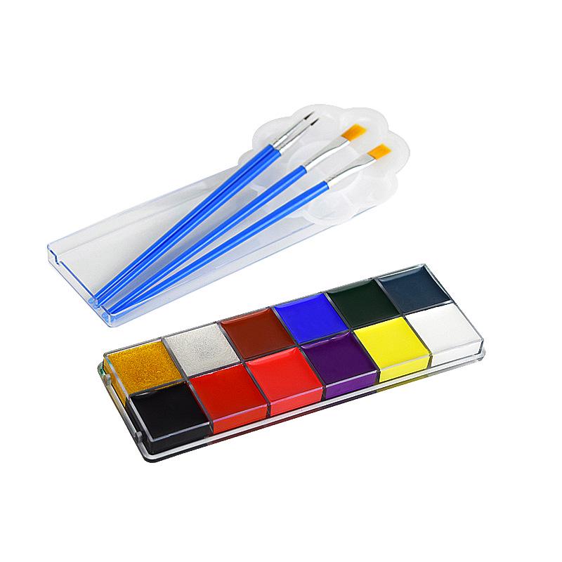 12-Color Body and Face Oil Paint Set for Halloween & Theatrical Performances