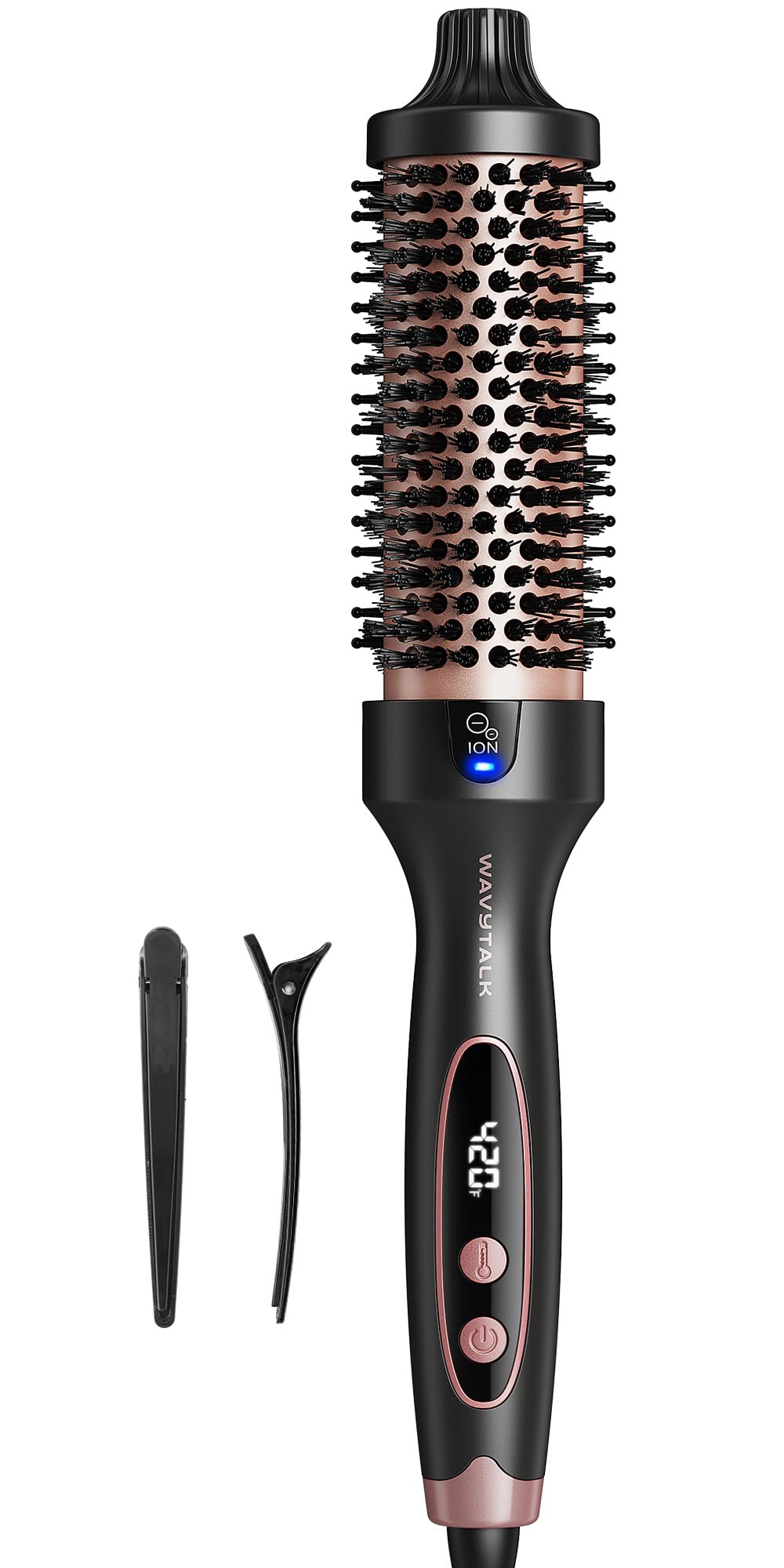 

Wavytalk Roll Brush Iron, 38mm, for a Shiny Blow-Dry Finish, Tourmaline Ceramic, Negative Ion, Low Damage, 5 Temperature Settings