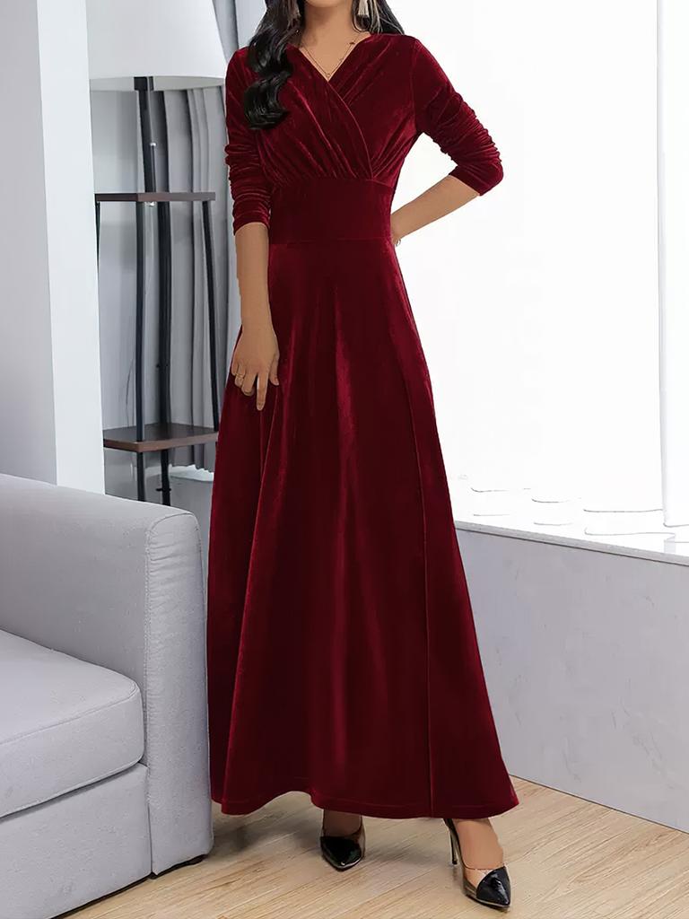 Women's Spring/Autumn New Arrivals Luxury Velvet Dress