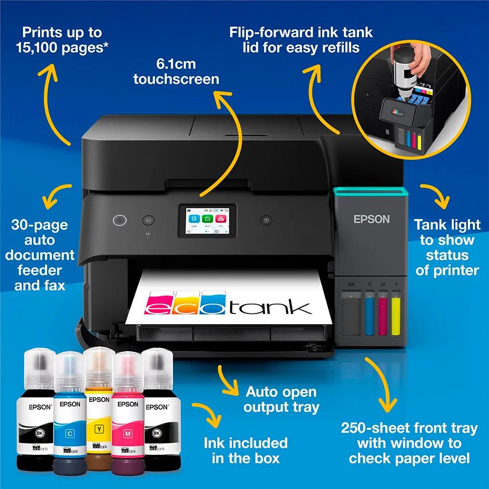 Epson Eco Tank L6390 Inkjet Multifunction Printer 4800x1200 Dpi Black