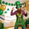 3er-Set Party-Kostümzubehör zum St. Patrick's Day mit Schürze Kleeblatt Grüner Hut Irisches Festival Falscher Schnurrbart Brille