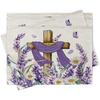 4pc S, Placemats, Easter Religious Cross Flower Pattern Table Mats Set, Spring Summer Lavender Daisy Floral Faith Christian Dinin