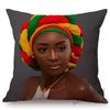 Fashion Magazine Cover Africa Girl Woman Black Beauty Headscarf Decorative Sofa Pillow Case Linen Home Decoration Cushion Cover