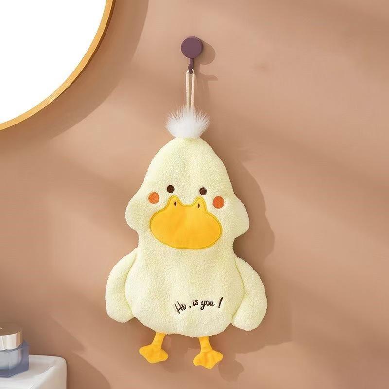 Cartoon Cute Duck Wipe Hand Towel Coral Velvet Square Towel Household Kitchen Bathroom Children Hand Cloth