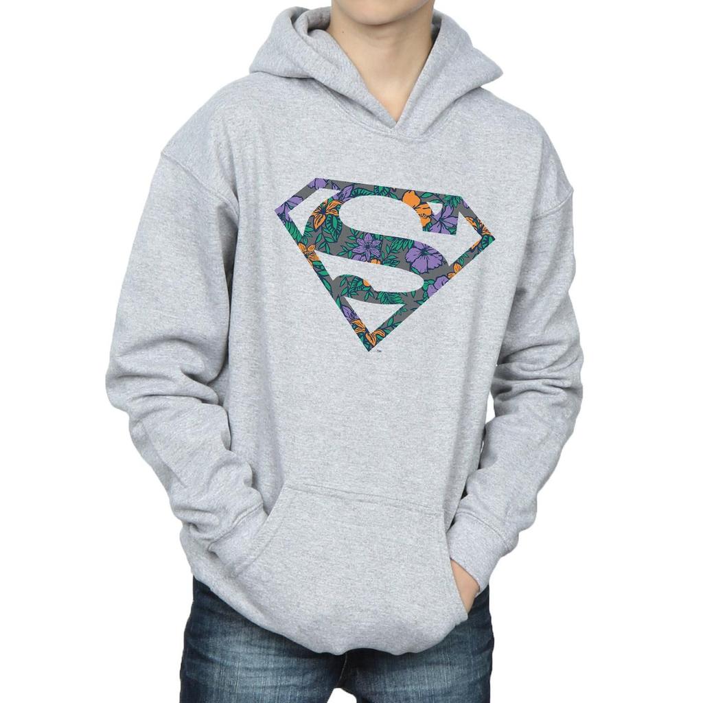 DC Comics Boys Superman Floral Logo 1 Hoodie