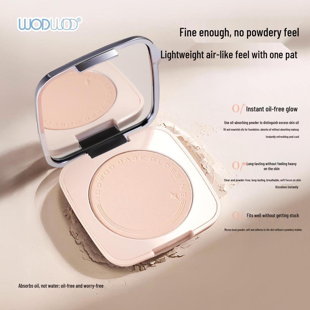 WODWOD Translucent Soft Focus Highlight Pressed Powder: Oil Control, Waterproof & Sweatproof, No Caking Concealer & Setting Foundation.
