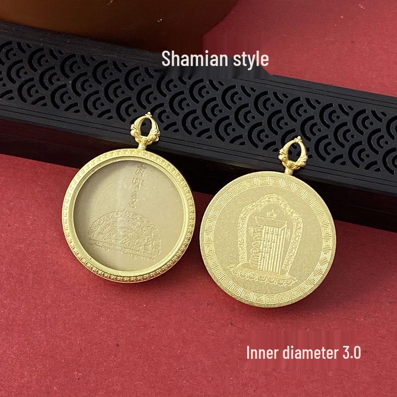 Tibetan Thangka Gold Necklace: Non-fading, Waterproof GAU Box Pendant, Multi-size Options