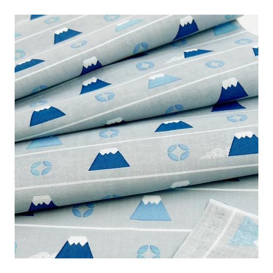 Hamamonyo Tenugui Towel - Mt. Fuji and Shippo Pattern, 100% Cotton, Approx. 34cm x 90cm