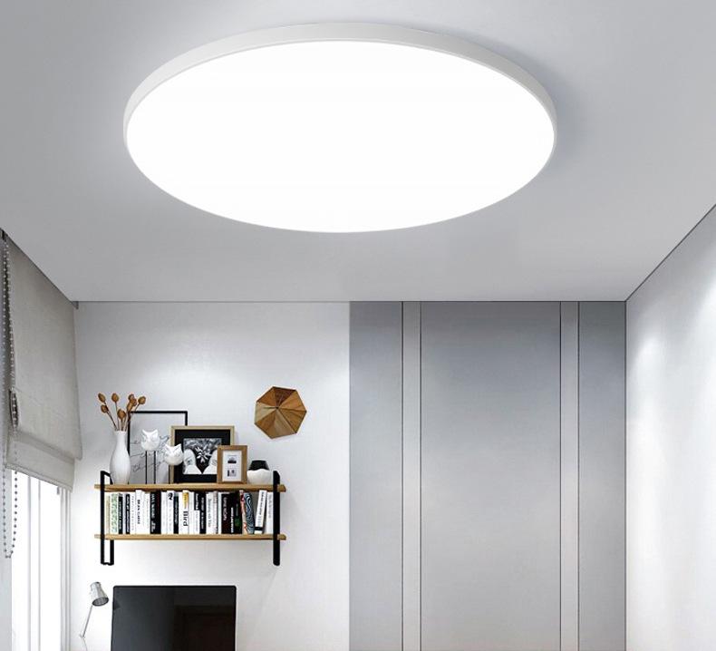 LED Ceiling Light: Simple Round Design for Bedroom, Balcony, Kitchen, Bathroom, with Moisture-Resistant Track Spotlight.