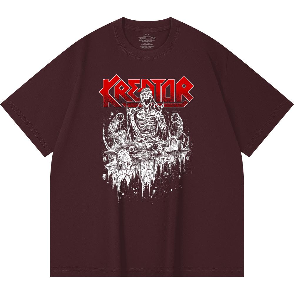 230 g/m² 100% Bavlna T-shirt Heavy Metal Rocková Kapela Tisk Populární Hudby Unisex Těžký Bavlněný T-shirt