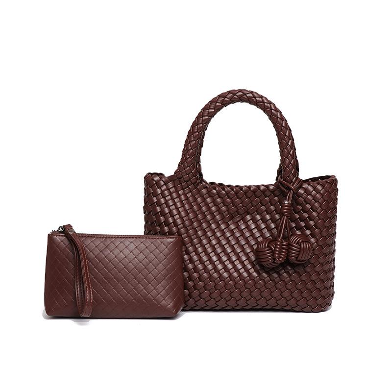 Fashion Woven Handbag Women's New Soft Leather Bag Small Shoulder Messenger Bag Fashion Versatile Hand Carry Small Tote Bag
