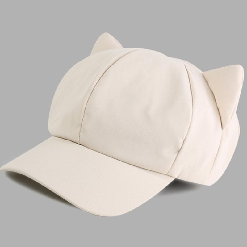 Harajuku Girl Cats Ear Baseball Hat Octagonal Hat Eye Catching Travel Gathering Visor Hat for Cycling Hiking Visor Hat